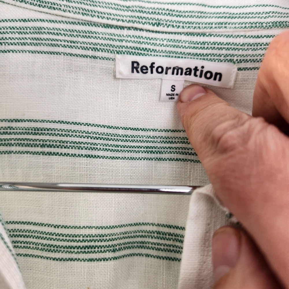 Reformation Oversized Striped Linen shirt size S like new - Picture 5 of 15